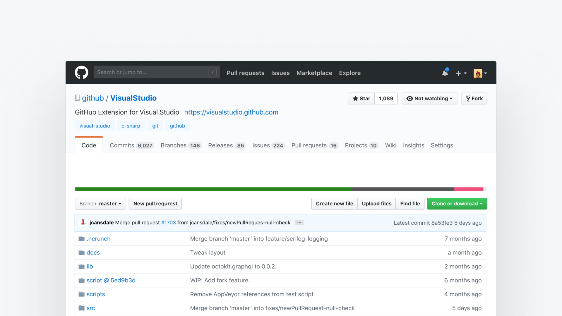 GitHub's existing visual design before the component refresh