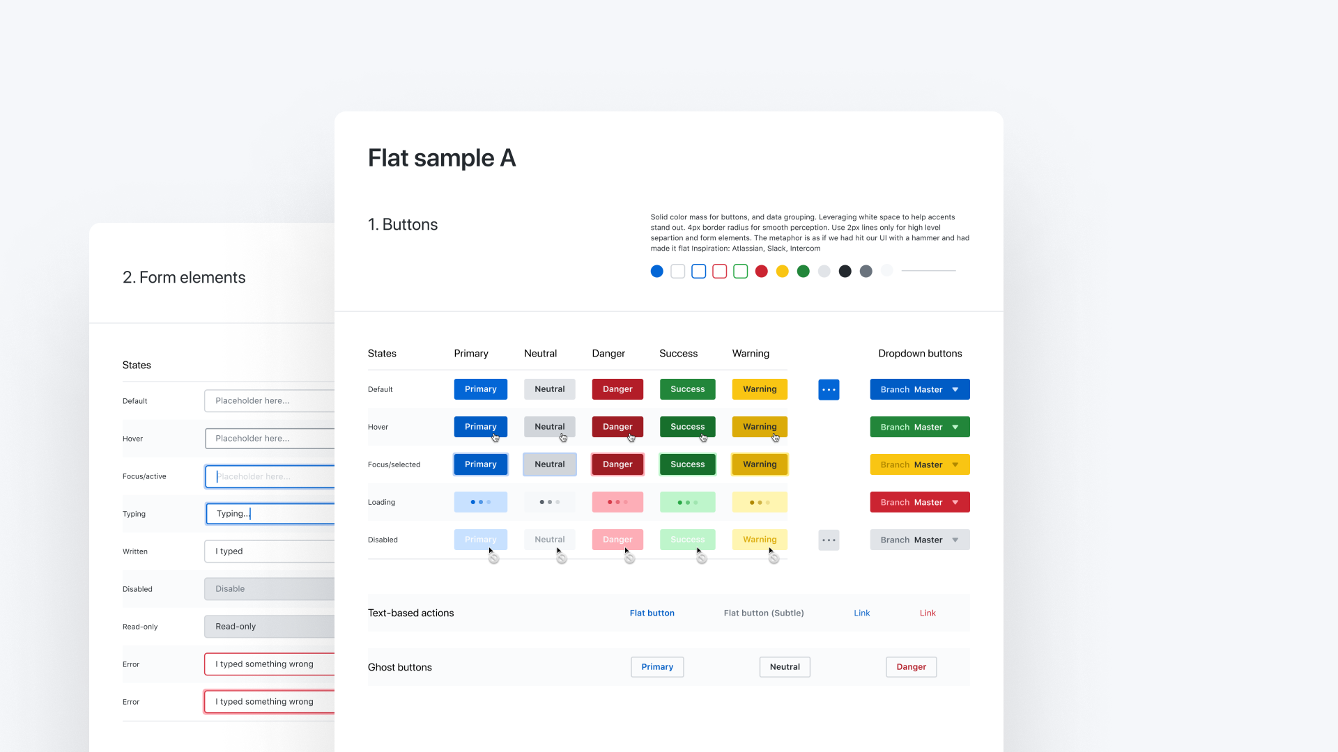 Flat sample A — buttons and form elements exploration