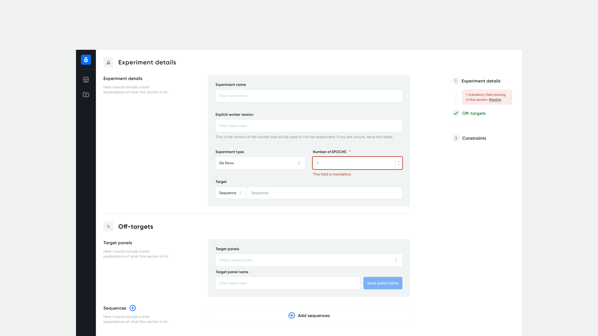 Final dashboard design — detail view